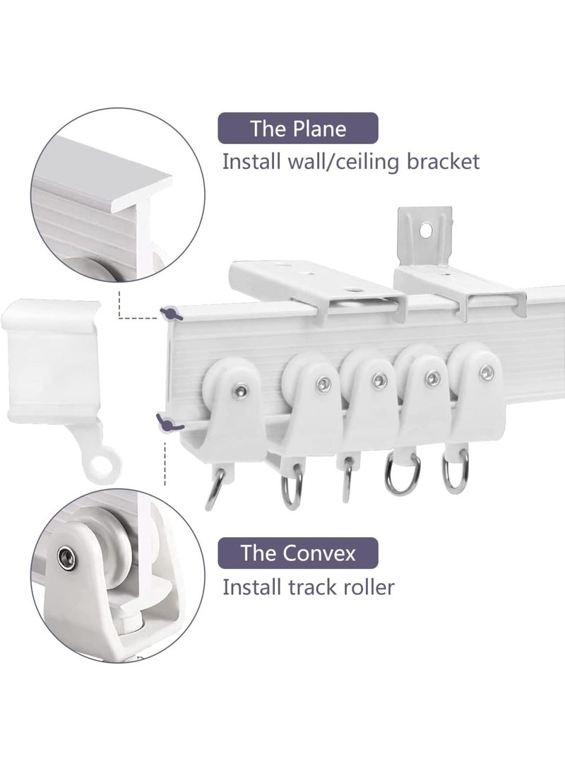 Ceiling Curtain Track, Flexible Bendable Curved Curtain Rail with Sliding Clips, Easy Wall or Ceiling Mount, 488cm Adjustable Track for Curtains Room Divider RV Bathroom or Living Room White - Image 4